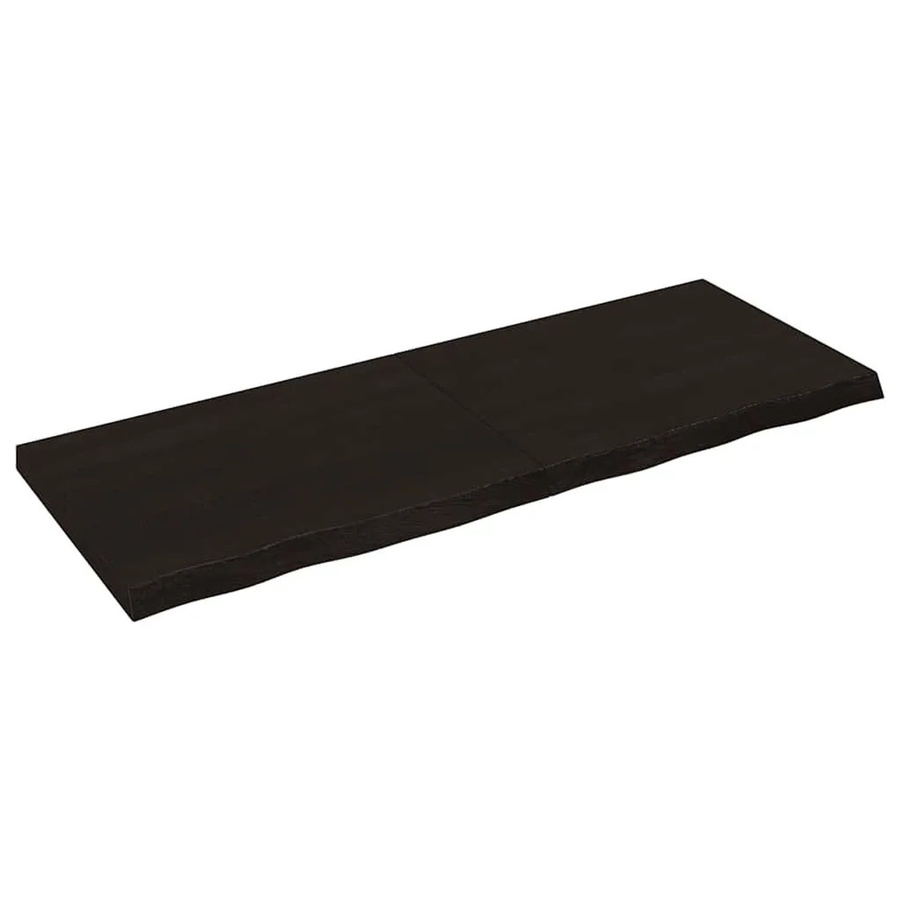 vidaXL Tischplatte aus Massivholz Eiche in Dunkelbraun, B: 160 cm, T: 60 cm, H: 2-6 cm - Bild 2