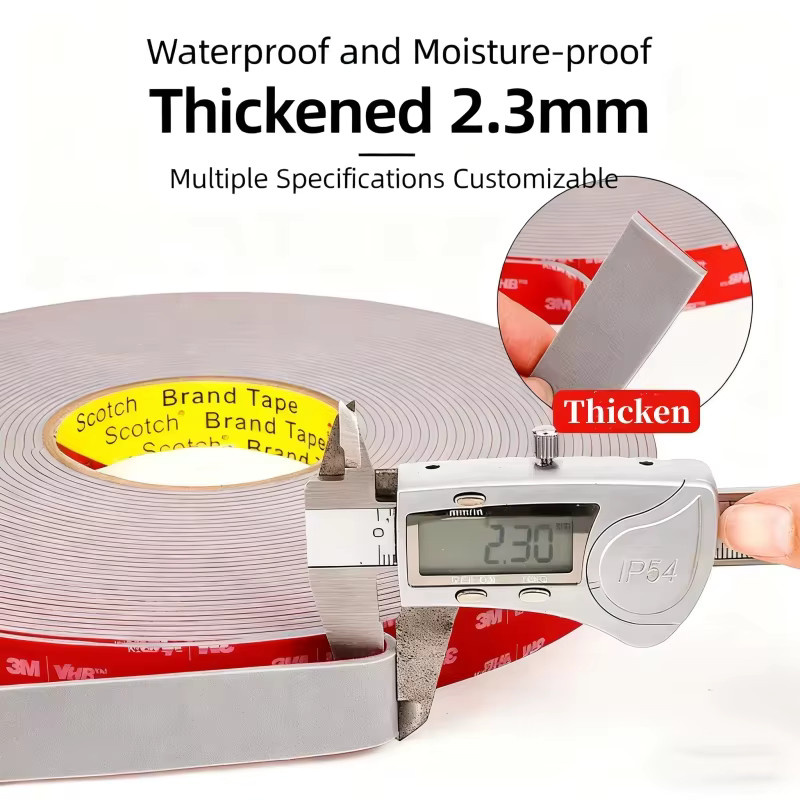3M VHB4991 Verdickendes doppelseitiges Schaumstoff-Klebeband in Grau, Dicke: 3,0 mm - Bild 4