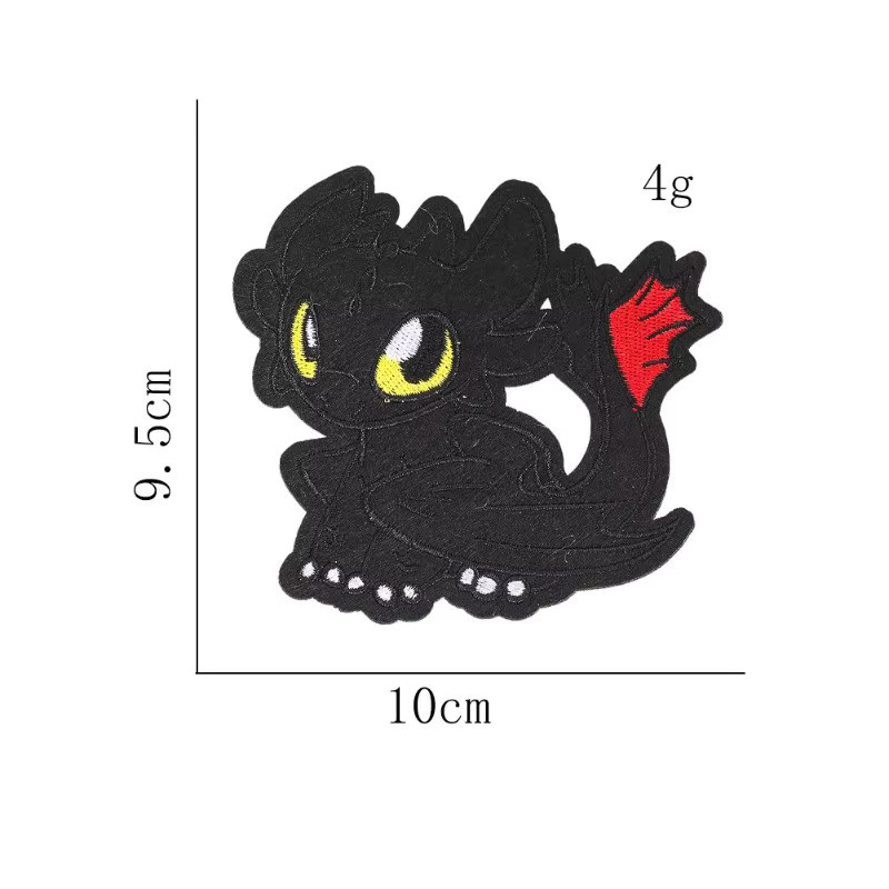 How to Train Your Dragon Toothless Aufnäher, selbstklebend, Cartoon-Motiv - Bild 3