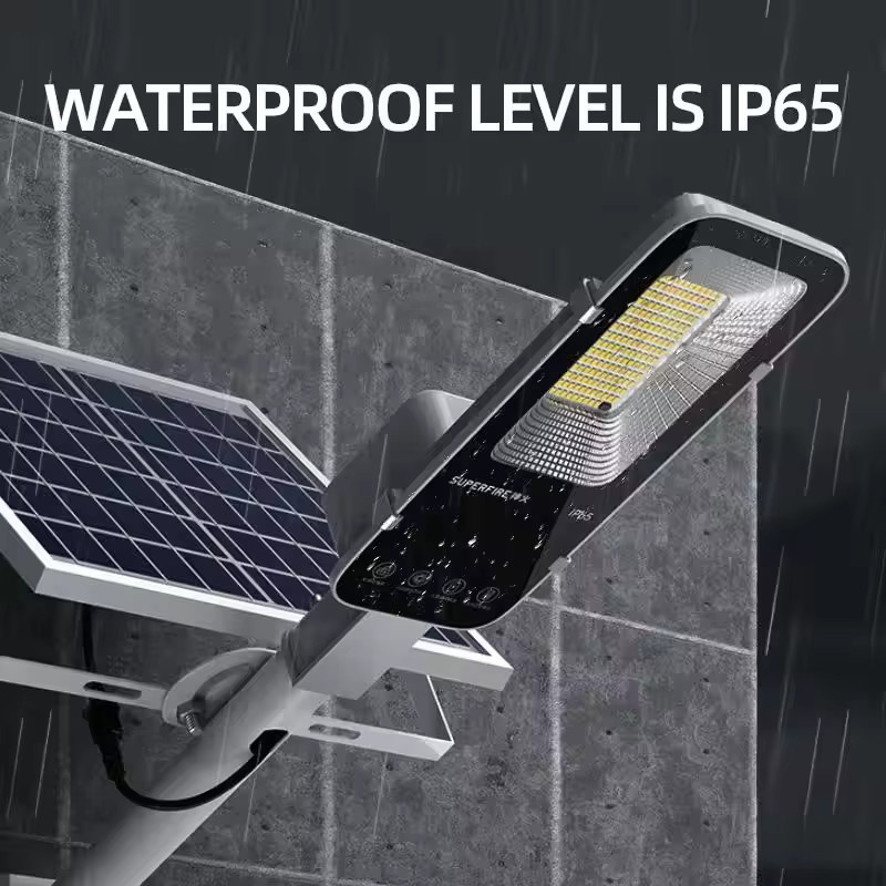 YQCHEZI Solar-Straßenleuchte mit 300W LED und 6000mAh Akku, IP65 wasserdicht, Schwarz, mit Dämmerungssensor für Garten und Außenbereich - Bild 4