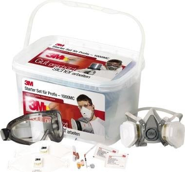 3M Safety Box 1000MCWE Starterset für Profis mit Atem-, Augen- und Gehörschutz in Weiß und Grau - Bild 1