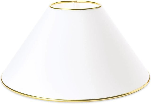 Orion Lightstyle Stehlampe mit Stoffschirm in Weiß und Goldkante, Durchmesser: 47 cm, E27 - Bild 1