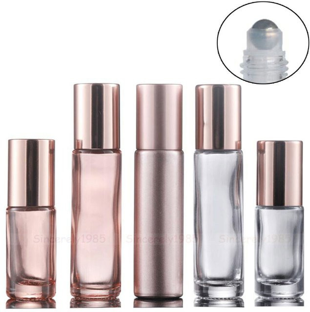 Leere Parfüm Flasche mit Roller Ball, Roségold, 10 ml - Bild 1