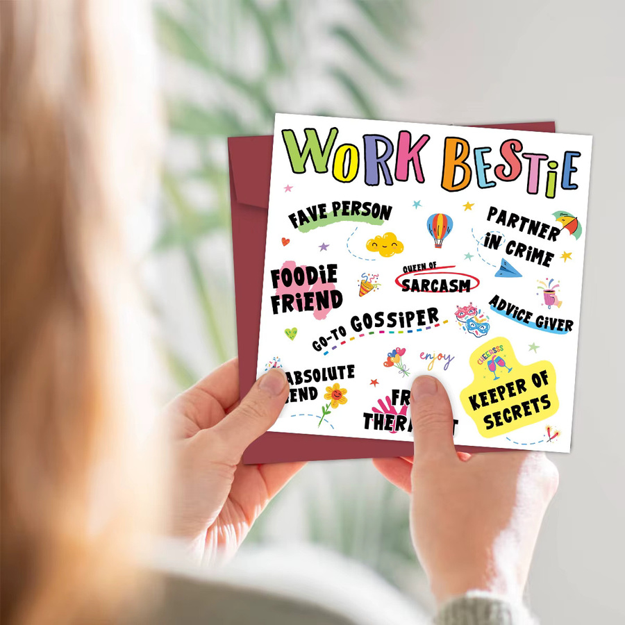 Lustige Grußkarte Arbeit Bestie Mein Partner in Verbrechen für Kollegen und Arbeitsfreunde, Mehrfarbig - Bild 4