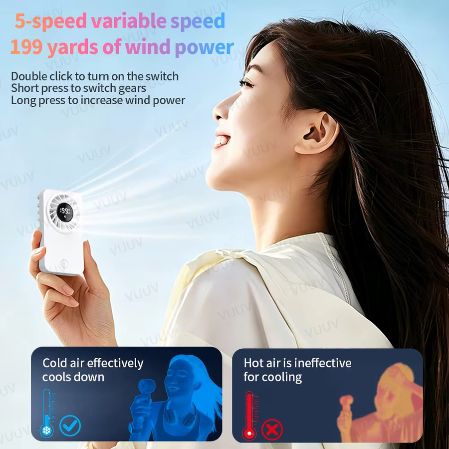VUUV Mini-Handventilator USB wiederaufladbar in Weiß - Bild 3