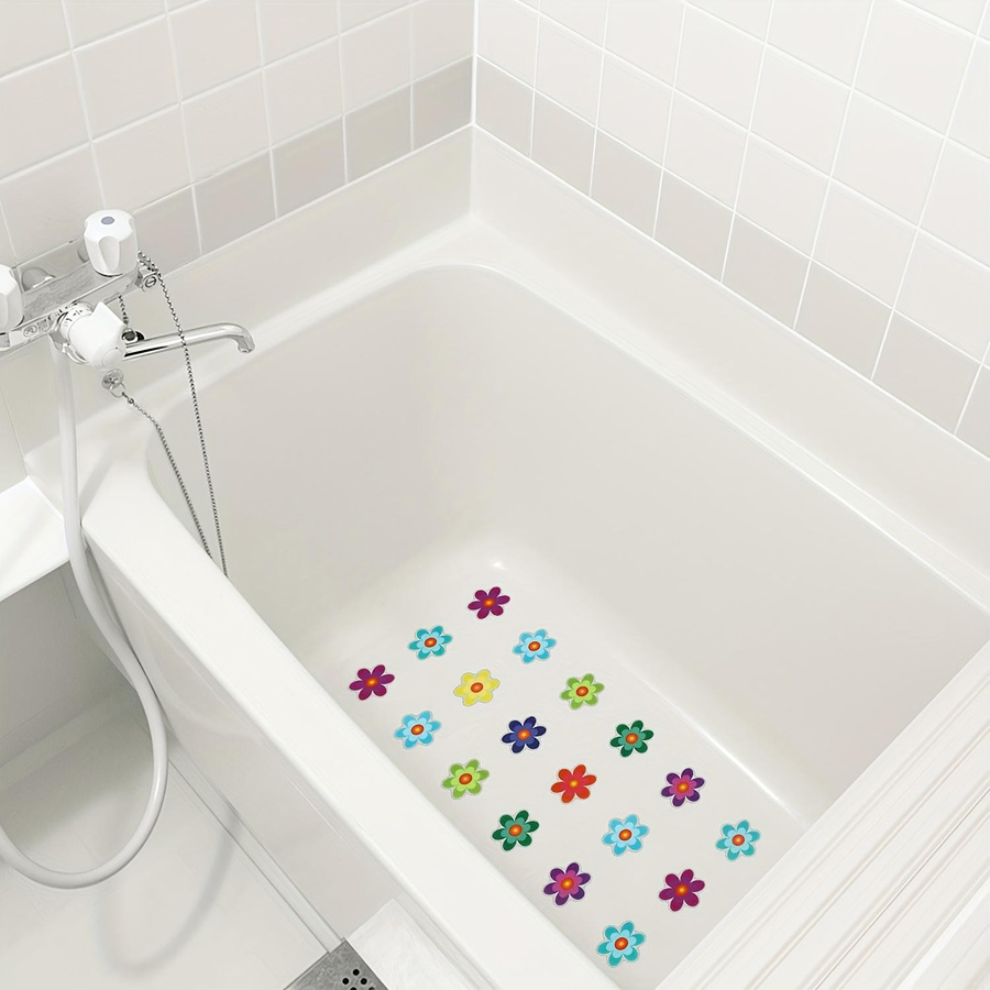 Ambiel Charm Selbstklebende Rutschfeste Badewannen-Aufkleber in 10 Farben mit Blumenmuster für Badezimmer und Treppen, B/B: 8 x 8 cm, Multicolor - Bild 2