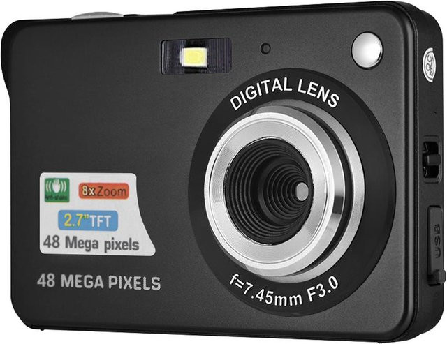 Honor Digitalkamera Camcorder mit 48 MP, 1080P Video, 8-fachem Zoom und 2,7-Zoll-LCD-Bildschirm, Schwarz - Bild 1