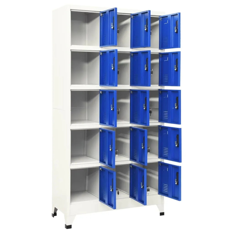 vidaXL Schließfachschrank aus Stahl in Grau und Blau, Modell 1, B/T/H: 90 x 40 x 180 cm - Bild 2