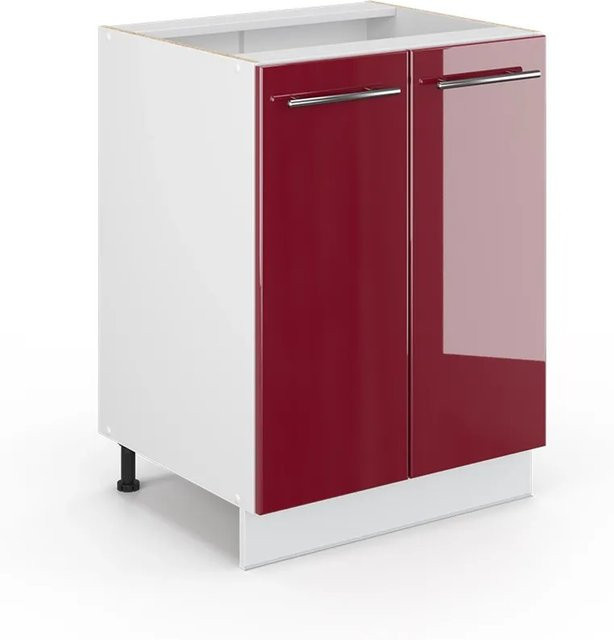 Vicco Midischrank Fame-Line Bordeaux Hochglanz Weiß B: 60 cm, H: 82 cm - Bild 1