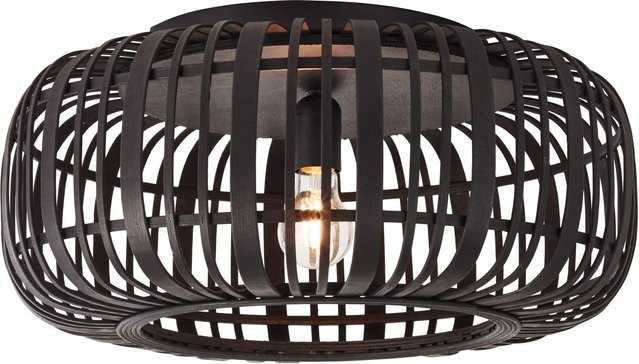 Brilliant Deckenleuchte Woodrow Pendelleuchte aus Bambus und Metall in Schwarz Durchmesser: 51 cm - Bild 1