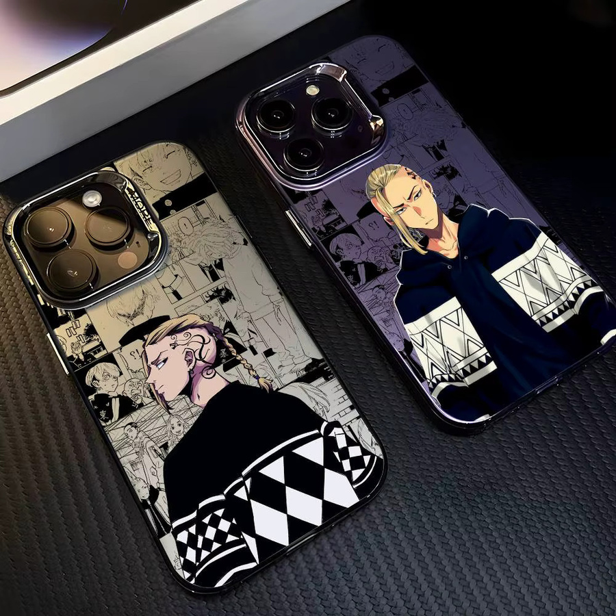 Anime Tokyo Revengers Draken Handyhülle für iPhone 11 bis 17 Pro Max, mehrfarbig, mattes Laser Metallic Aurora Design - Bild 5