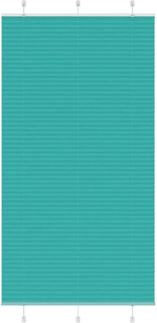 vidaXL Plissee Petrolgrün semi-transparent aus Polyester B: 110 cm, H: 200 cm - Bild 1