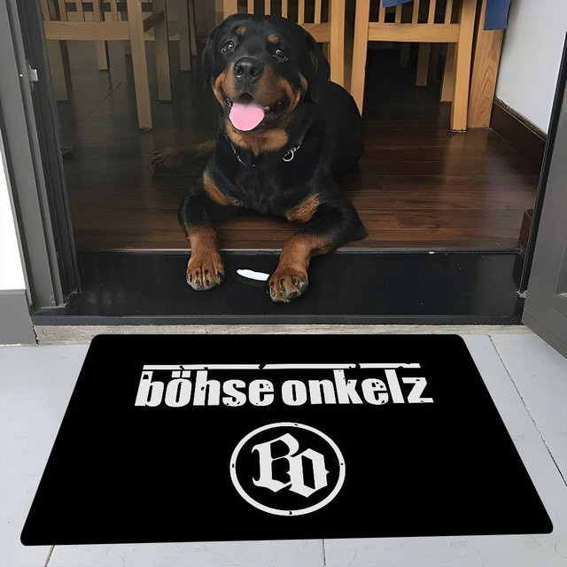 Anti-Rutsch Fußmatte Böhse Onkelz in Schwarz für Badezimmer, Schlafzimmer oder Wohnzimmer, B/T: 60 x 40 cm - Bild 1