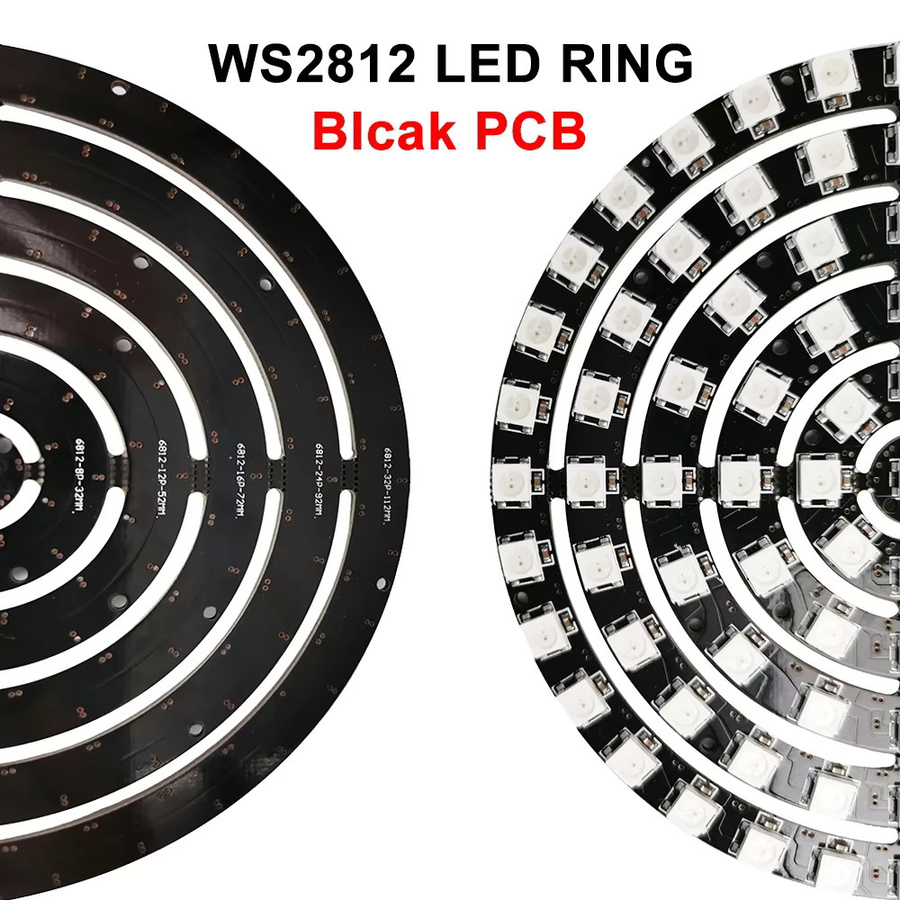 FUNZENXIN WS2812B DIY LED-Ring mit 60 bis 241 individuell adressierbaren Pixeln, RGBIC 5050 Rundmodule, 3-polig, DC5V, Multicolor - Bild 2