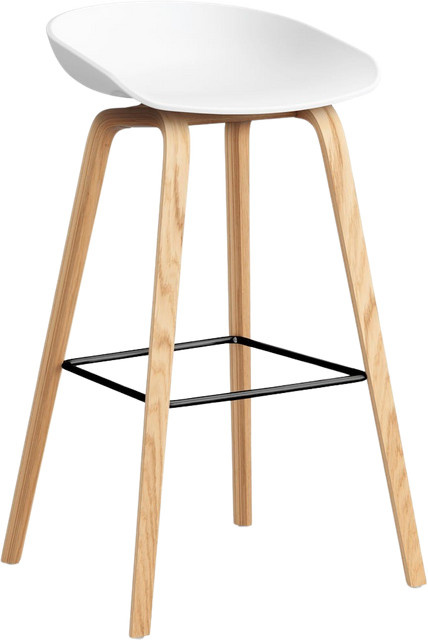 HAY About A Stool AAS 32 Hocker in Weiß mit Polypropylen und Holzgestell - Bild 1