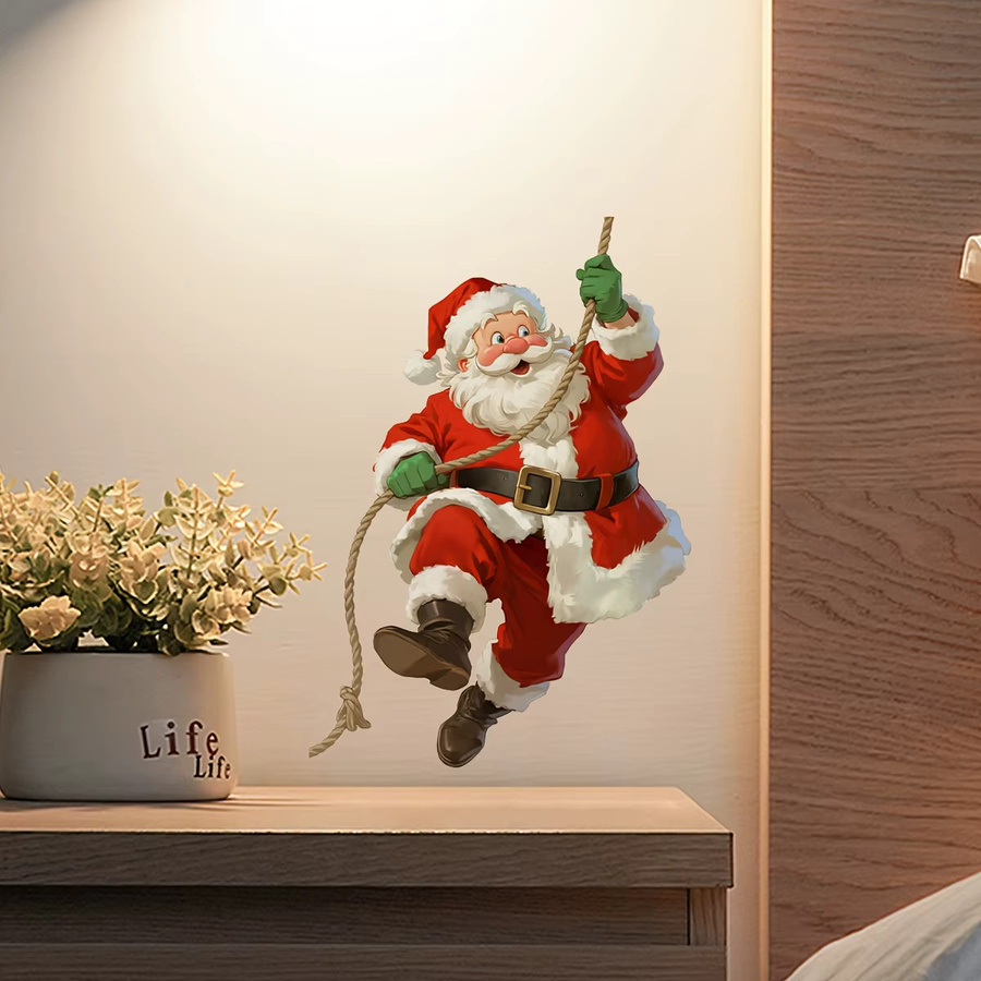 DUTRIEUX Weihnachtsmann Wandaufkleber aus PVC im Dunkeln leuchtend, bunte Weihnachtsdekoration für dein Zuhause - Bild 2