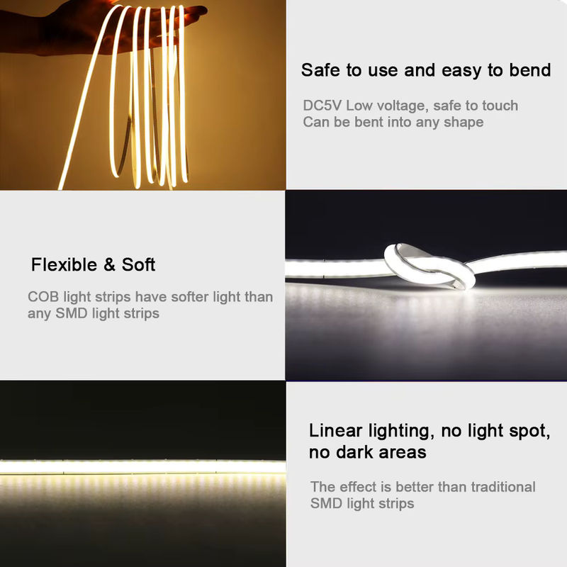 XUNATA COB-LED-Streifen USB dimmbar RGB Multicolour und Weiß linearer Lichtstreifen 5V - Bild 5