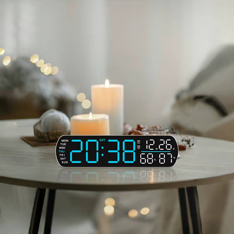 NieNie Digitaler LED Wecker mit Temperatur, Luftfeuchtigkeit und Datum, Tischuhr in Schwarz mit 2 Alarmen, Countdown-Timer und Auto-Dimmfunktion - Bild 4