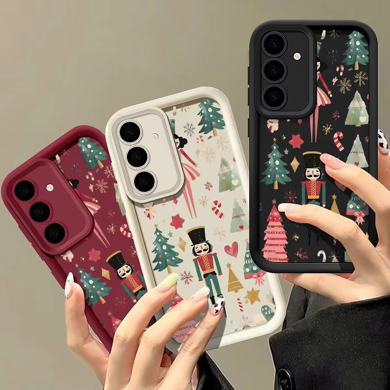 Weihnachtsbaum Handyhülle für Samsung Galaxy A56 A16 A17 A36 A26 A55 A54 A15 S24 S25 FE S23 S22 Ultra in Weiß und Multicolour - Bild 2