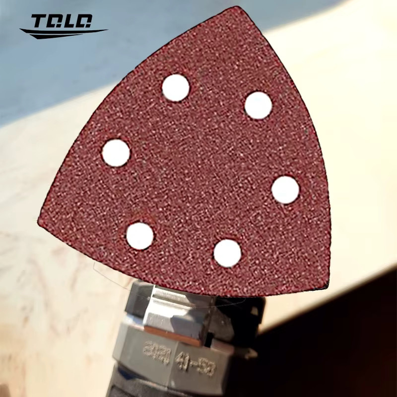 TQLQ Dreieck Schleifpapier aus Aluminiumoxid für Holzbearbeitung und Metall, B/T/H: 90 x 90 x 90 mm - Bild 3