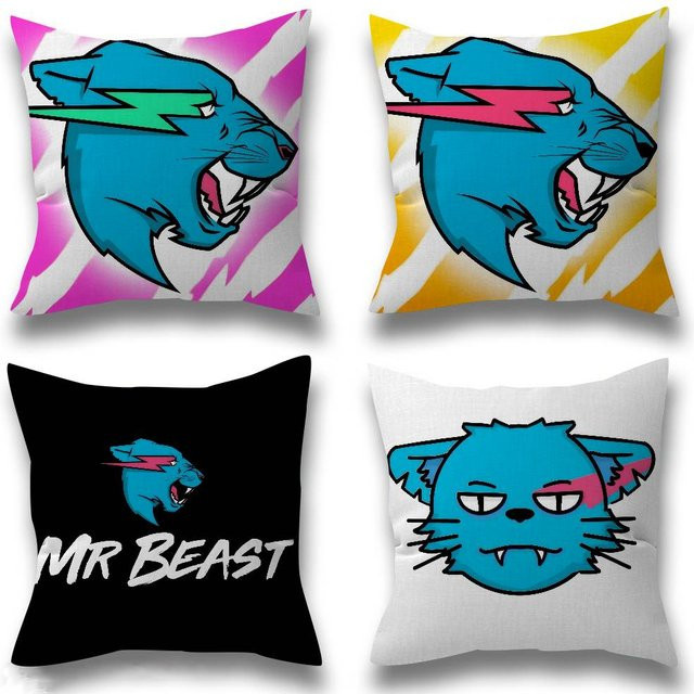 KAYOU Game Blogger Logo Kissenbezug mit Cartoon-Design, quadratisch, mehrfarbig, Kurzplüsch - Bild 1