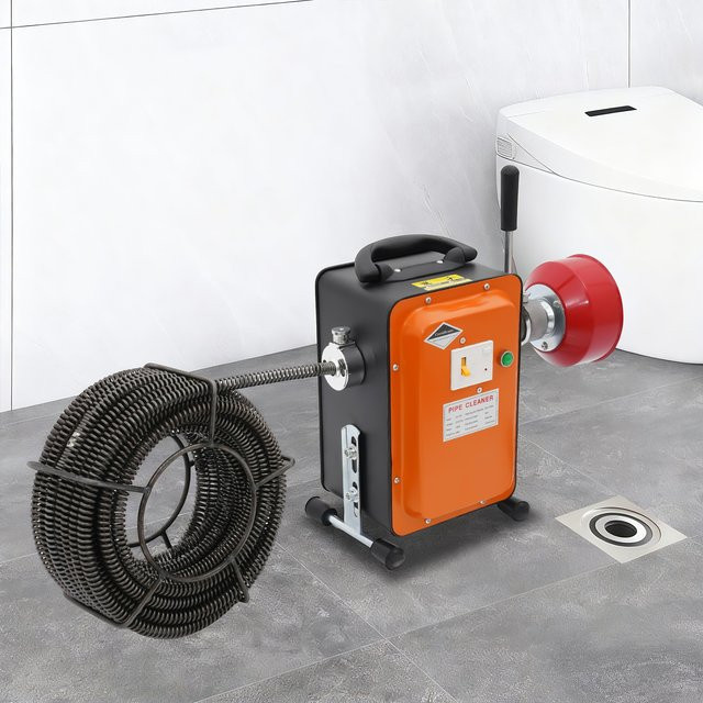 Bymaocar Elektrische Abflussreinigungsspirale in Orange mit 750W Leistung und 20m Spirale, 16mm Durchmesser - Bild 1
