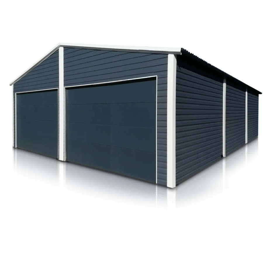 Liderstal Doppelgarage Premium aus Blech mit Satteldach und Antrieb in Graphit, B/T/H: 700 x 900 x 330 cm - Bild 2