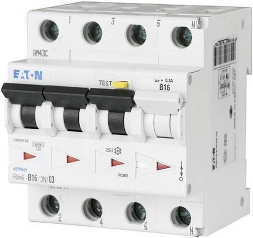 Eaton RCBO FI-Schutzschalter und Leitungsschutzschalter 4polig 10A 0.3A 415 V/AC in Weiß - Bild 1