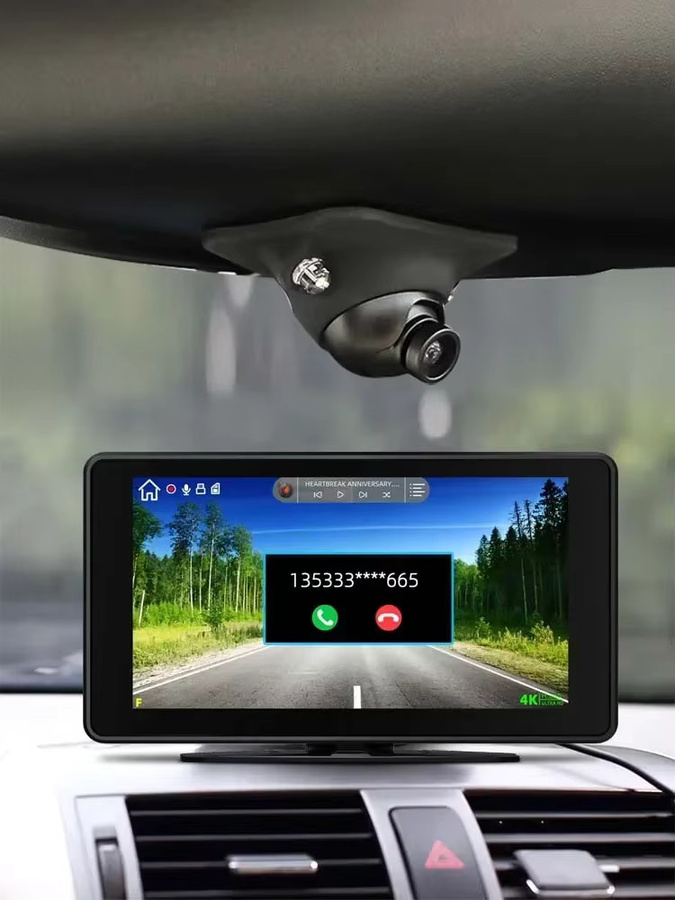 QXNY 7-Zoll LKW Toterwinkel-Erkennungssystem mit AHD 1080P Rückfahrkamera, BSD-Alarm und DVR Videorecorder in Schwarz - Bild 6