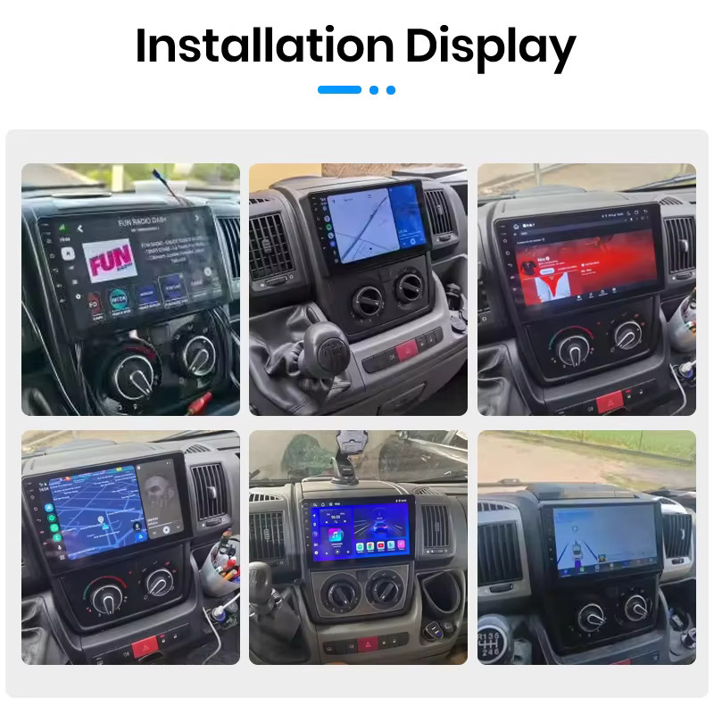 Junsun Android Auto Autoradio mit GPS und Wireless CarPlay für Fiat Ducato, Peugeot Boxer 2 und Citroen Jumper 2 (2006-2015), Schwarz - Bild 2