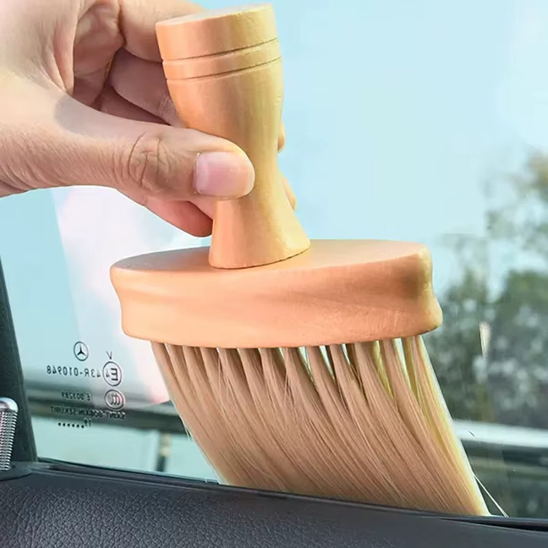 Meltset Multifunktionale Reinigungsbürste aus Holz für die Auto-Innenreinigung und Detailpflege zur Staubentfernung in Spalten - Bild 2