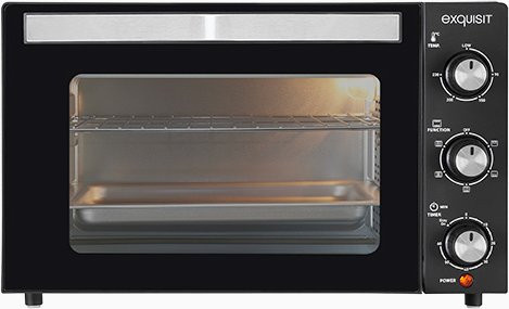 Exquisit MO 3302 Backofen in Schwarz mit Grill, Heißluft und Ober-/Unterhitze - Bild 1