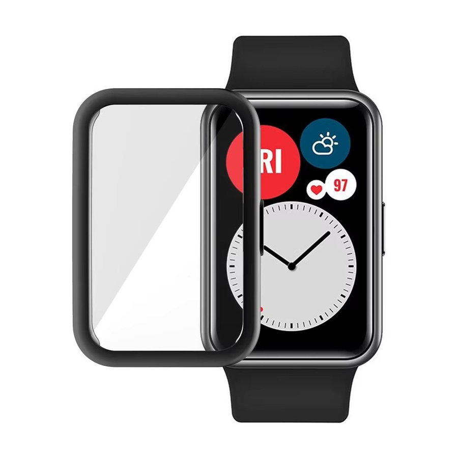 Huawei Watch Fit Schutzgehäuse, Silikon, Schwarz, Transparent - Bild 4