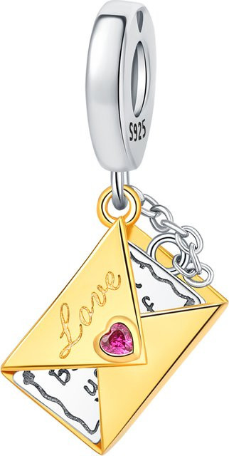 PANPOKI Anhänger 925 Sterling Silber, Gelber Umschlag, Perlen, Unisex - Bild 1