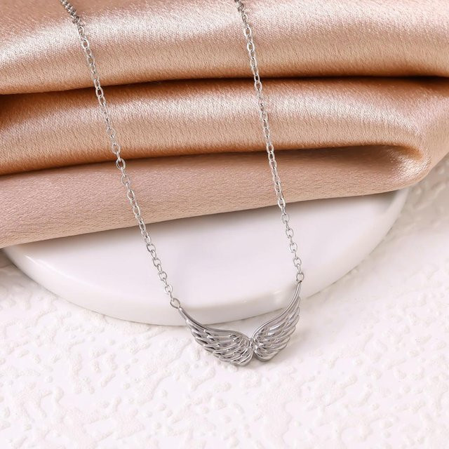 SY-Trend Jewelry Engelsflügel Anhänger Halskette, Titan, Bicolor, Damen - Bild 1