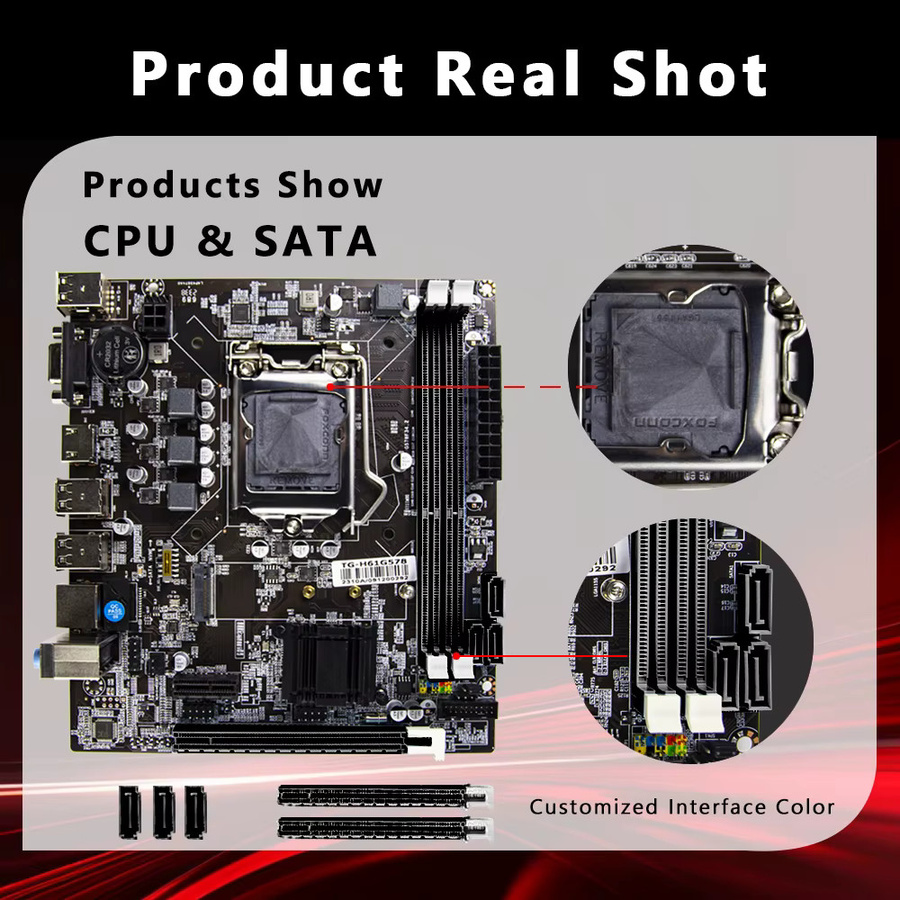 AIBOMAN H61 Motherboard LGA 1155 ATX mit DDR3 RAM Unterstützung und NVMe/M.2 in Schwarz - Bild 4