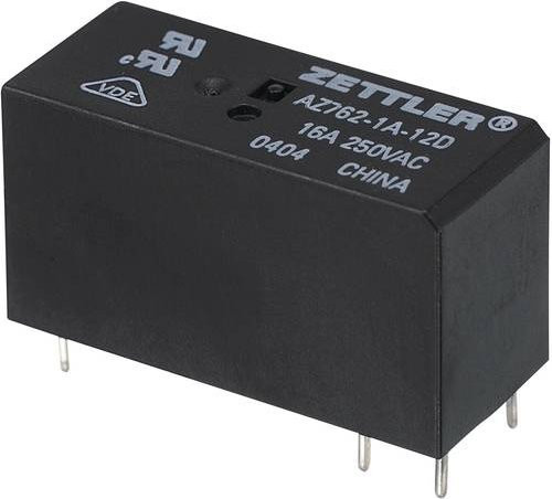 Zettler Electronics AZ762-1A-60DE Printrelais 60 V/DC 16A 1 Schließer in Schwarz - Bild 1