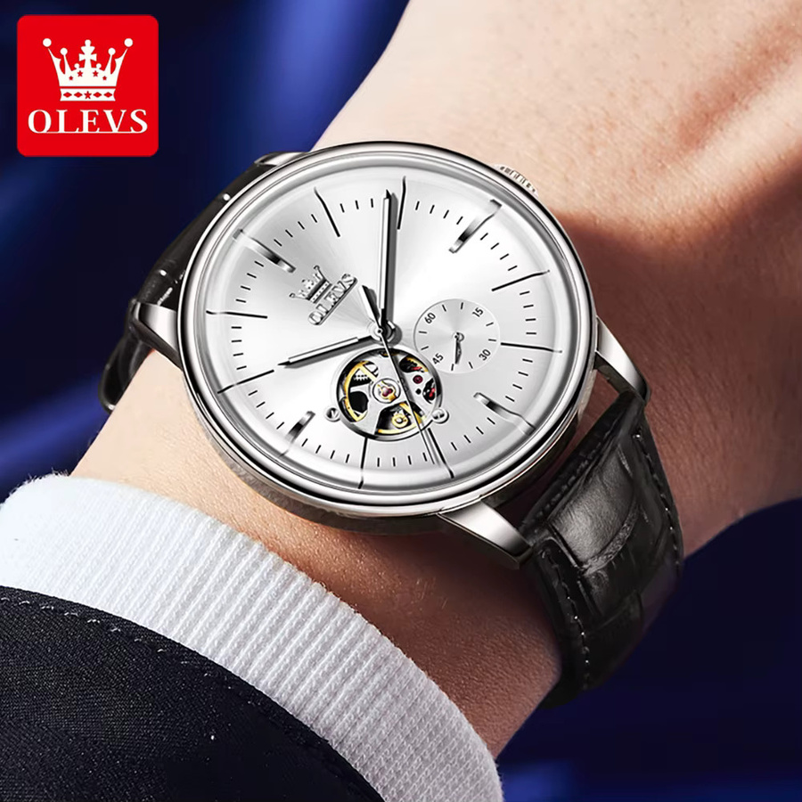 OLEVS Armbanduhr Automatik, Edelstahl, Gold, Herren - Bild 2