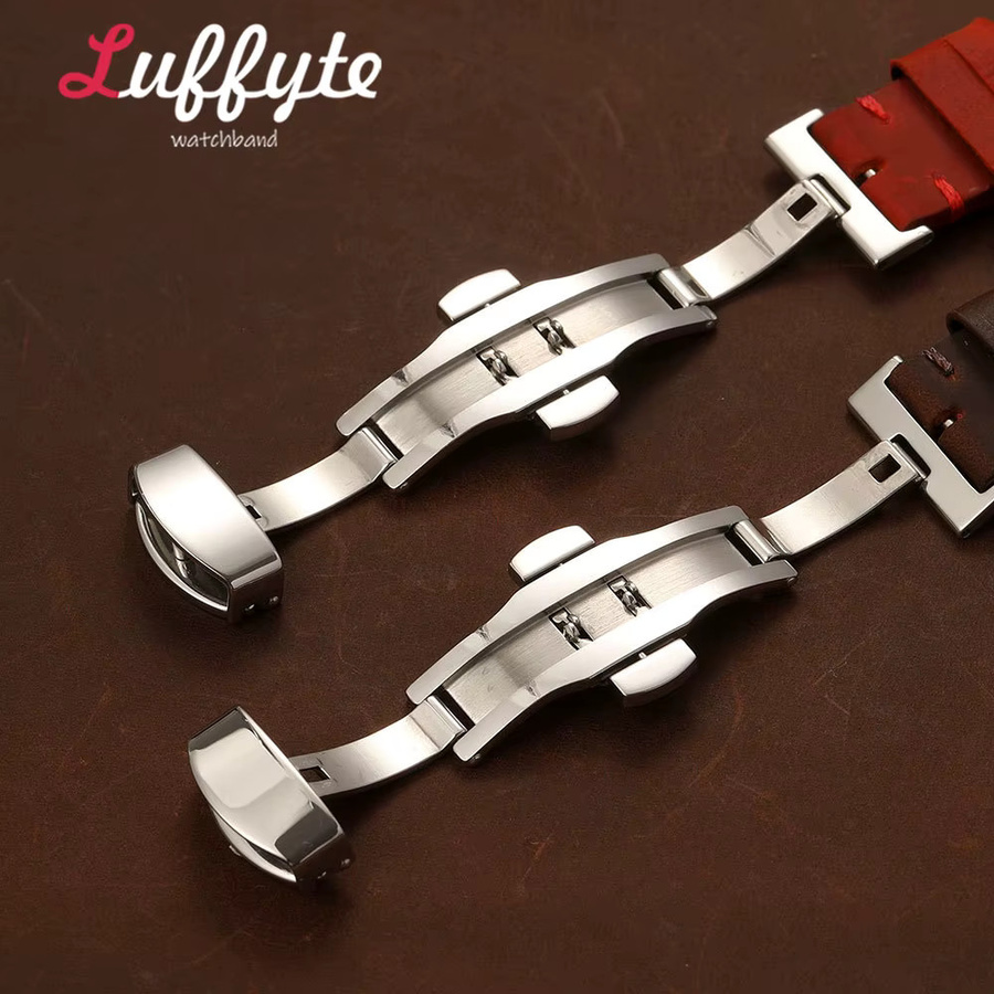 luffyte Uhrenarmband Leder, Vintage, Herren, Silber - Bild 2