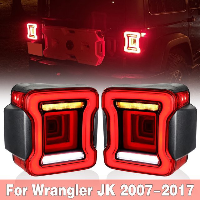 ZHUSILI LED Rückleuchten Set für Jeep Wrangler JK 2007-2018 mit Bremslicht, Rückfahrscheinwerfer und Tagfahrlicht - Bild 1