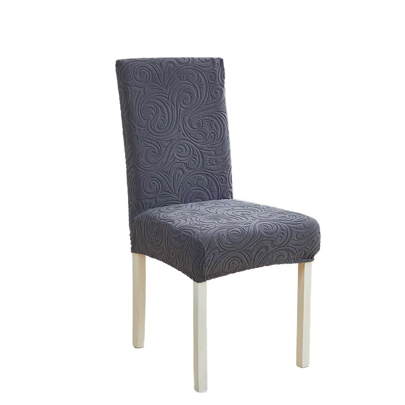 WANERQU Esszimmerstuhlbezug mit nordischem Blumenmuster in Grau, elastischer Jacquard-Stuhlüberzug für Wohnzimmer und Küche - Bild 5