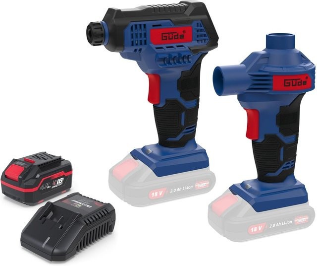 Güde Akku Kompressor und Luftpumpenset KLS 18-0 Starter-Kit in Blau inklusive Ladegerät und Akkupack - Bild 1
