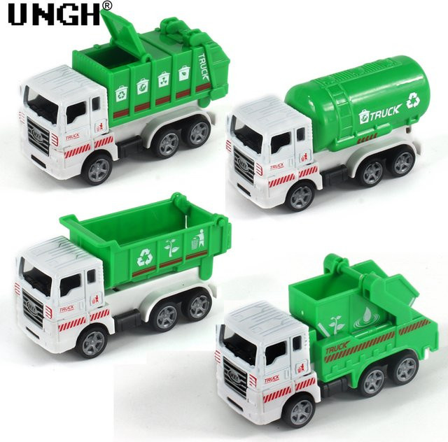 UNGH Mini Inertial Pull Back Hygiene Lkw, Spielzeug Auto Modell, 4-teiliges Set - Bild 1