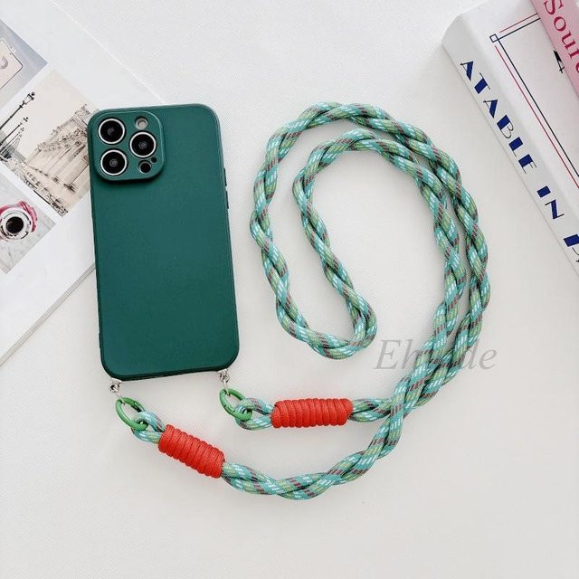 Stoßfeste Silikon-Lanyard-Hülle mit Umhängeband für Samsung Galaxy A36 A56 A16 A06 A26 A15 A35 A55 A53 A54 A14 A34 A05S in Schwarz, Braun oder Grün - Bild 1