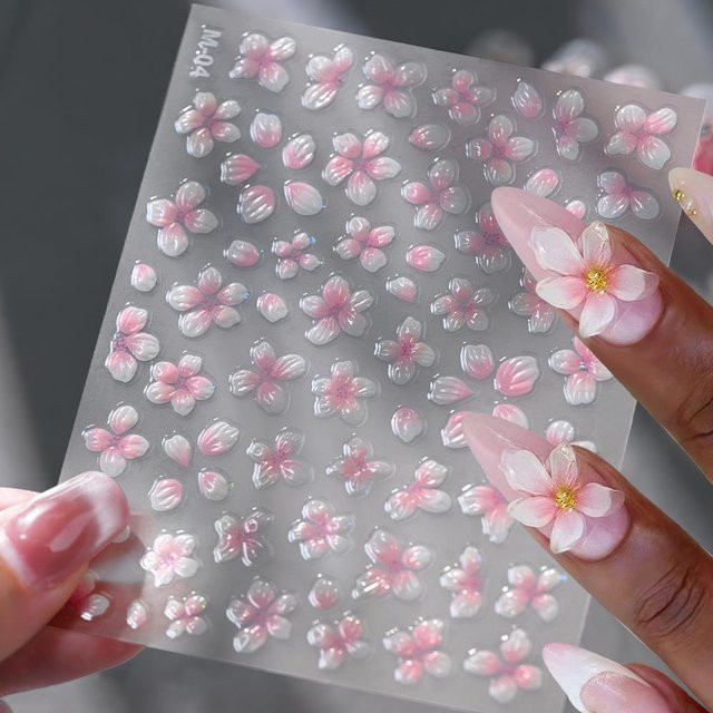 HotPress Nagelaufkleber, Kirschblüten, Rosa, Glänzend - Bild 1