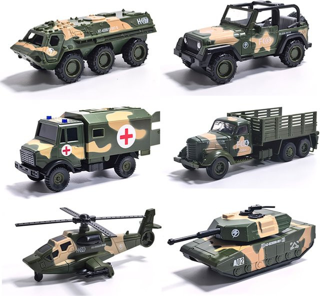 yikesong Militär Panzer Hubschrauber Fahrzeug Spielzeug Modell, Metall, Kunststoff - Bild 1