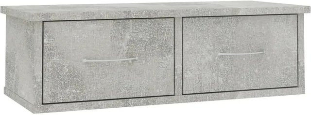 vidaXL Wand-Schubladenregal aus Holzwerkstoff in Betongrau, B: 60 cm, T: 26 cm, H: 18,5 cm - Bild 1