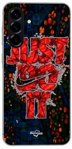 Maniacase Silikon Hülle für Samsung Galaxy A26 in Rot Schwarz mit Nike Just Do It Design - Bild 1