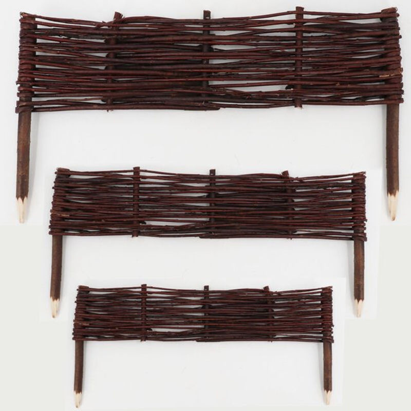 Aquagart Weide Beeteinfassung Set aus 3 Stück, Beetbegrenzung und Rasenkante, B: 100 cm, H: 20 cm - Bild 1