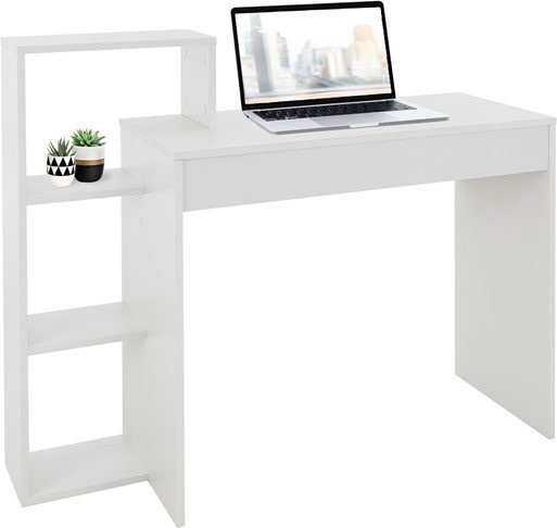 ML-Design Schreibtisch mit Regal in Weiß, modern, B/T/H: 110 x 72 x 40 cm - Bild 1